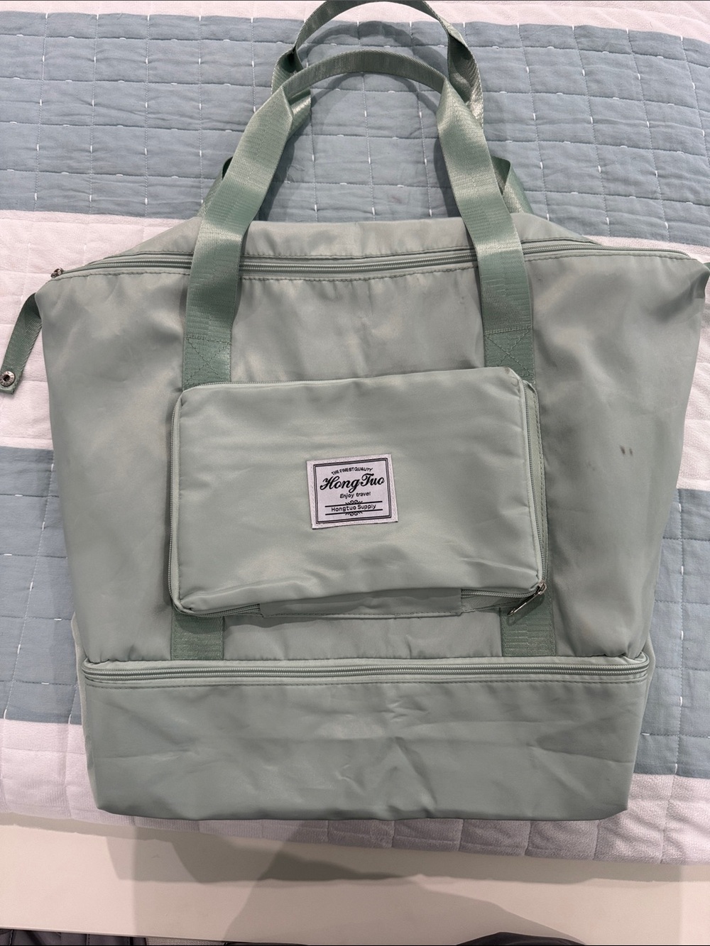 Mint Green Travel Tote Bag